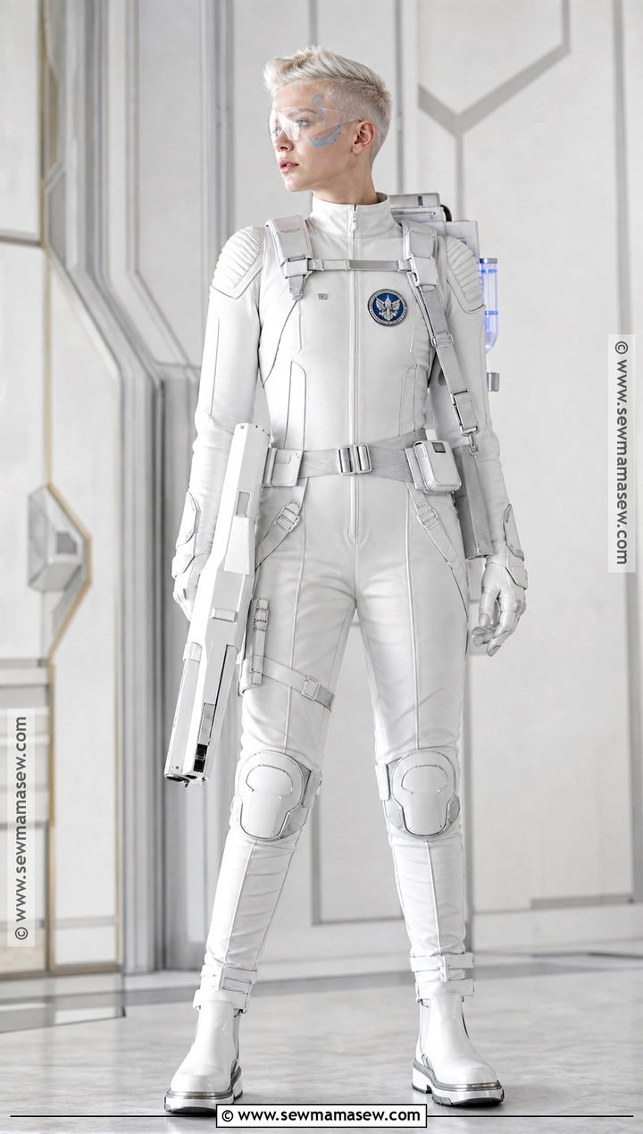 White Cyberpunk Soldier Costume - 30 cyberpunk costume ideas
