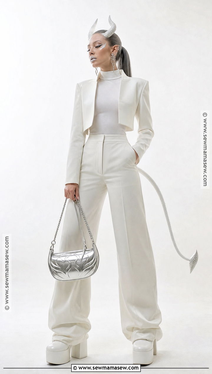 White Demon Outfit With Monochrome Layers - 30 demon outfit ideas
