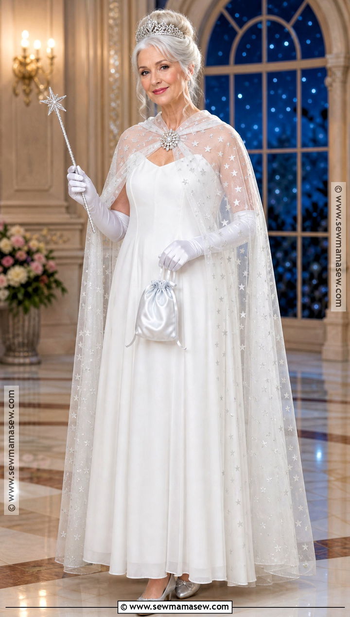 White Fairy Godmother Costume With Cape - 30 white costume ideas for women