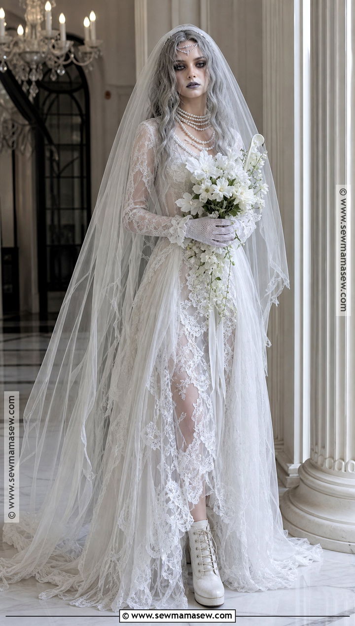 White Ghost Bride Halloween Costume - 35 white halloween costume ideas