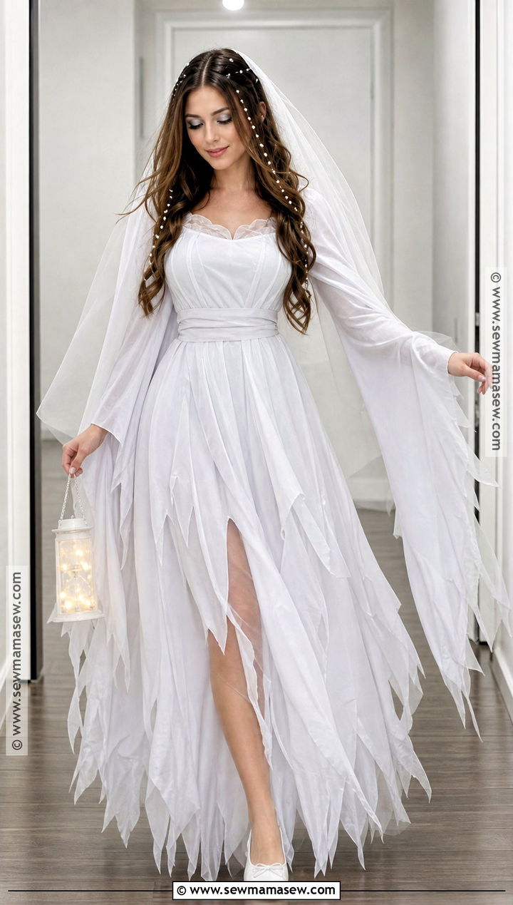 White Ghost Halloween Dress - 30 halloween dress ideas