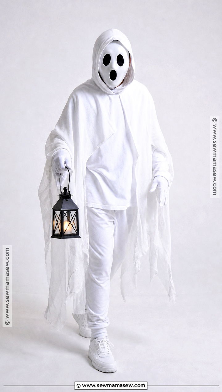 White Ghost Halloween Mask Costume - 40 halloween mask ideas