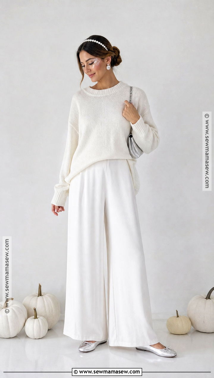 White Ghost Halloween Outfit With Silver Accessories - 50 halloween outfits