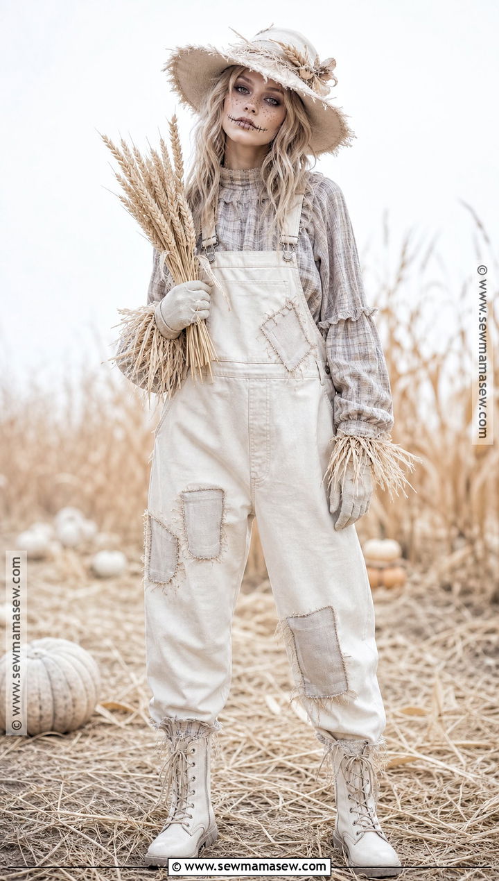 White Ghostly Scarecrow Costume - 35 Scare Crow Halloween Costume Ideas