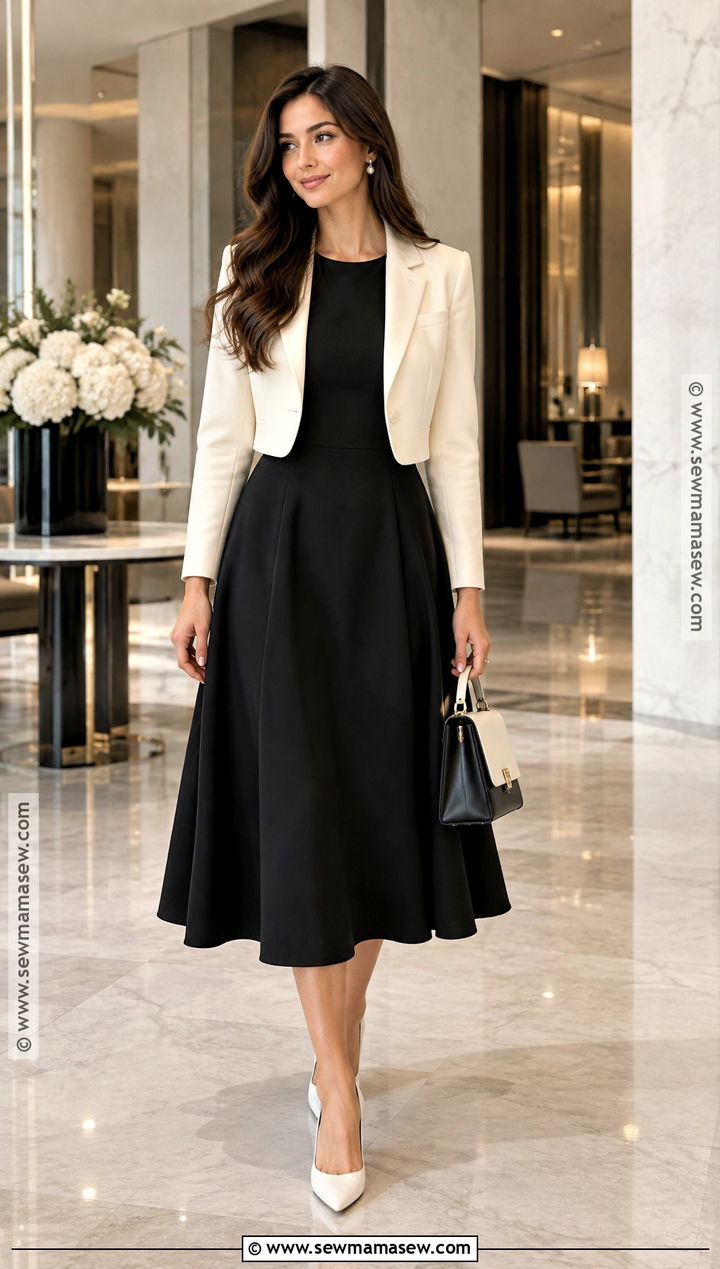 White Heels With Black Midi Dress - 15 white heels outfit fall