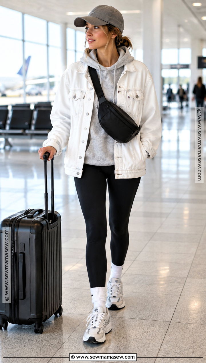 White Jean Jacket With Leggings And Hoodie - 20 white jean jacket outfits fall