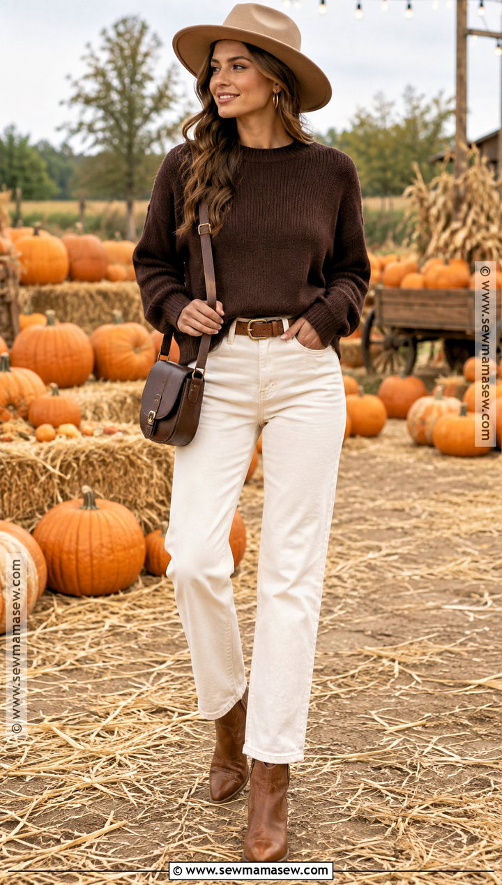 White Jeans Pumpkin Patch Outfit With Cowgirl Boots - 20 Pumpkin Patch Outfit Cowgirl Boots