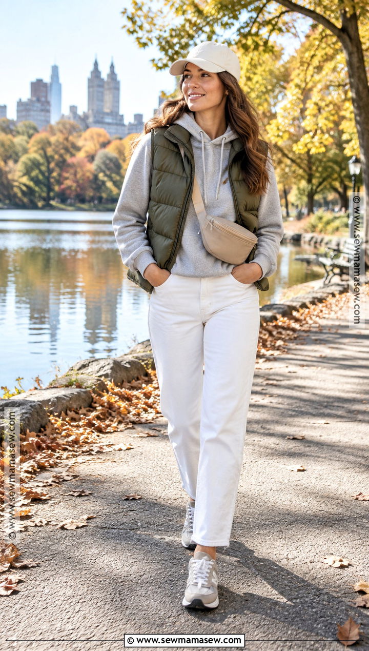 White Jeans With Puffer Vest - 20 white jeans outfit fall 2026