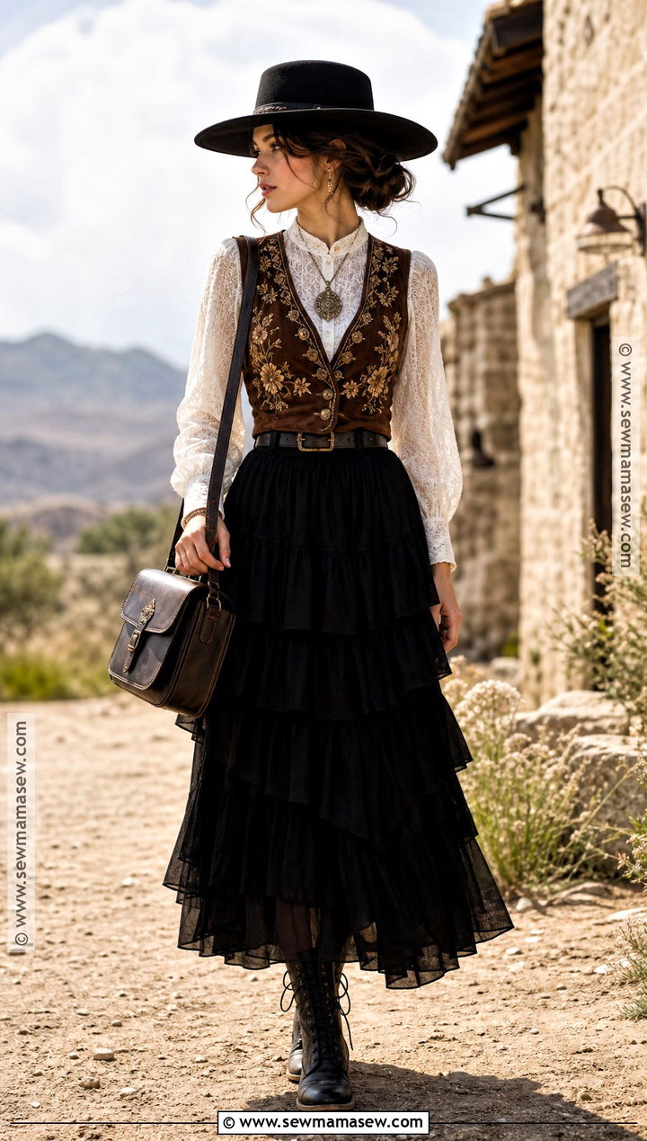 White Lace Blouse Boho Witch Outfit - 30 Boho Witch Outfits