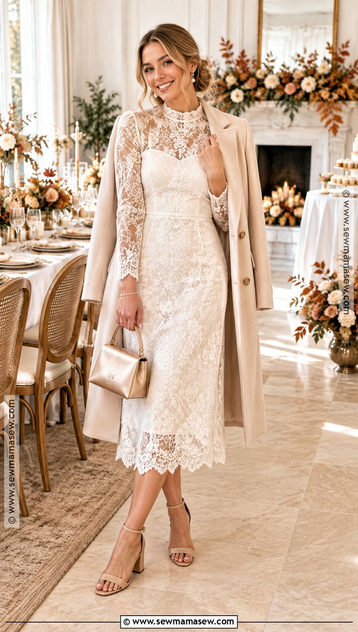 White Lace Dress Bridal Shower Outfit For The Bride - 15 october bridal shower outfit ideas
