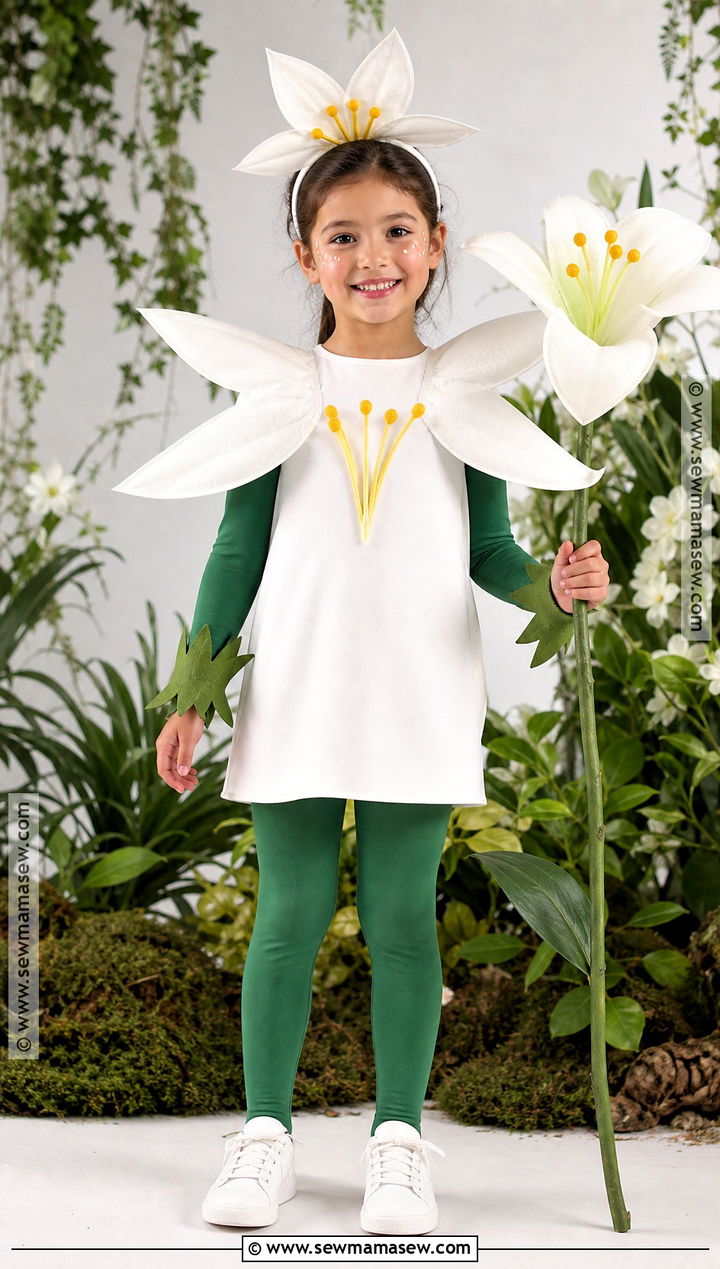 White Lily Flower Costume For Kids - 30 flower costume ideas for kids