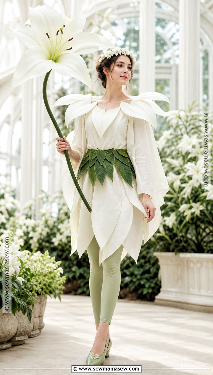 White Lily Flower Costume - 40 Flower Costume Ideas