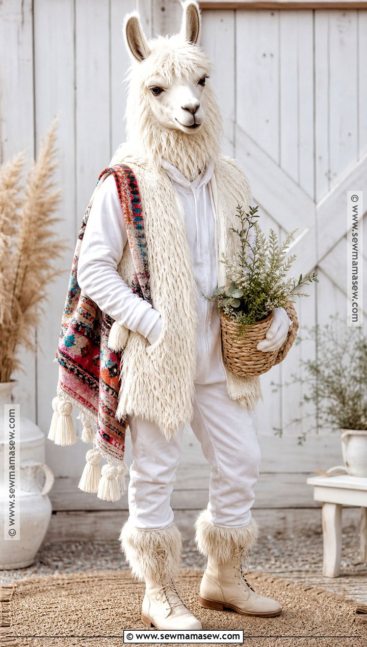 White Llama Costume - 30 farm animal costumes