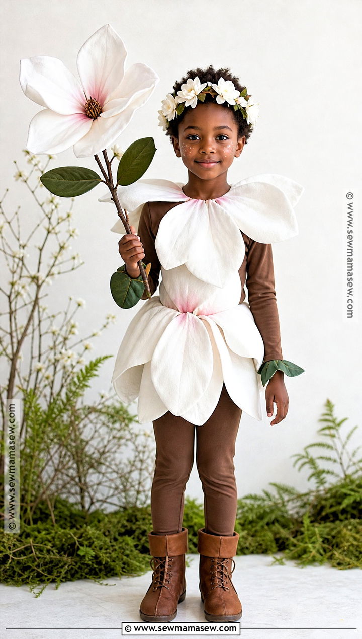 White Magnolia Flower Costume For Kids - 30 flower costume ideas for kids