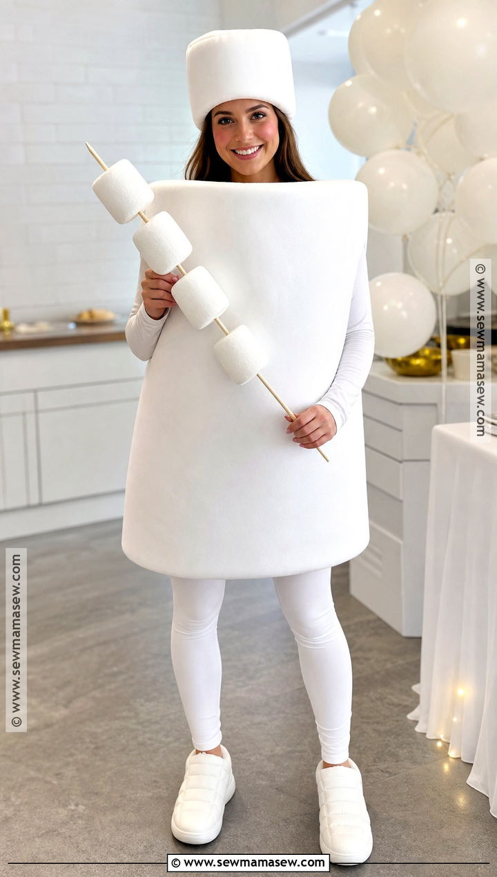White Marshmallow Costume - 30 Candy Costume Ideas for Women
