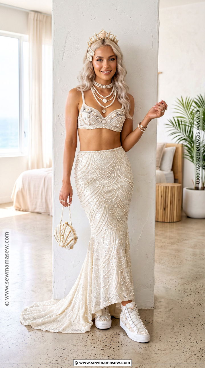White Pearl Mermaid Costume - 35 Mermaid Costumes