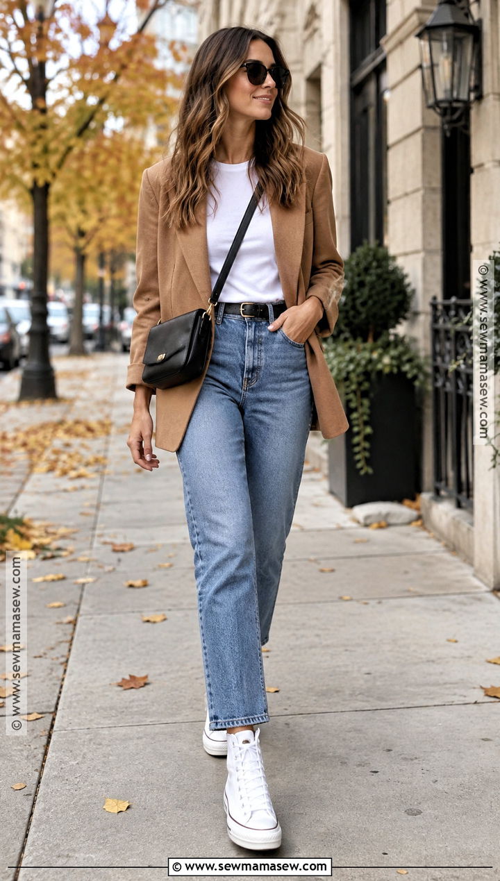 White Platform Converse With Straight Leg Jeans - 15 white platform converse outfit fall ideas