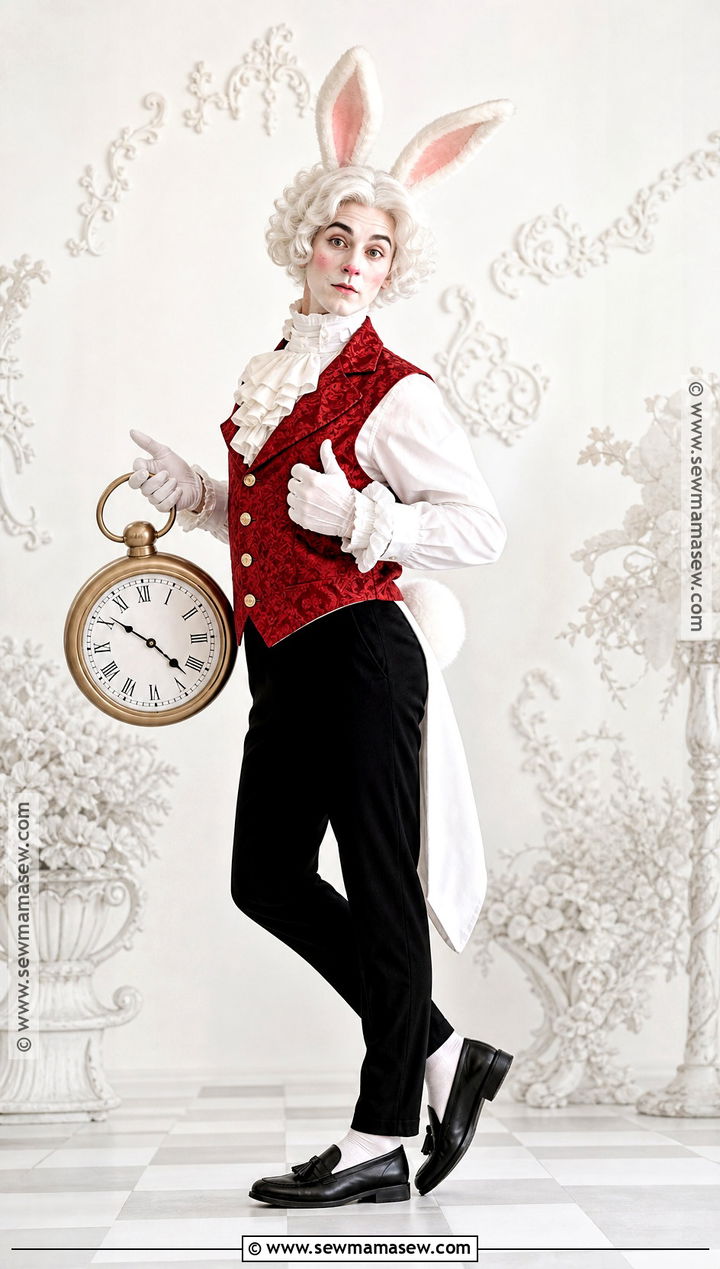White Rabbit Costume With Pocket Watch - 50 bunny costume ideas