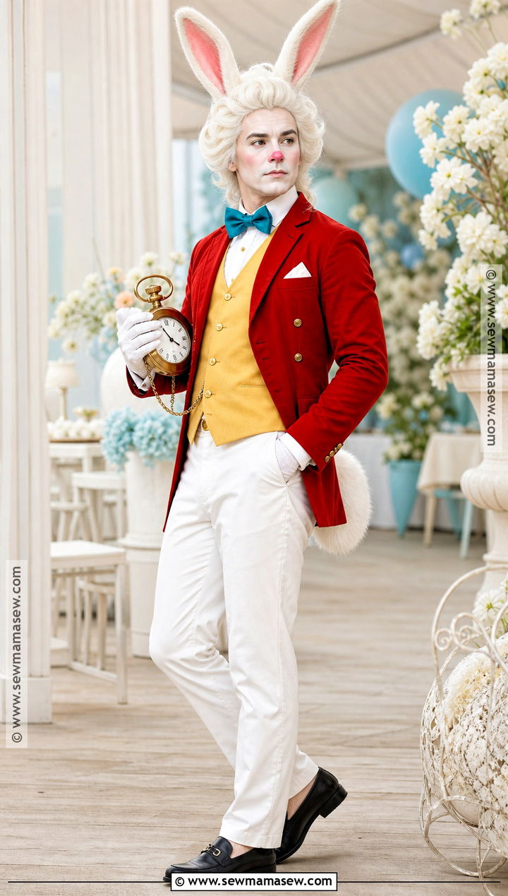 White Rabbit Costume With Pocket Watch - 30 white bunny halloween costumes