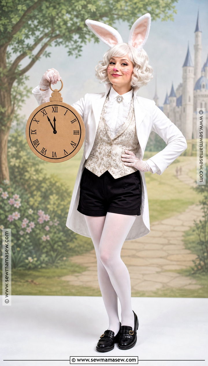 White Rabbit Costume With Tailored Vest - 35 halloween aesthetic costume ideas