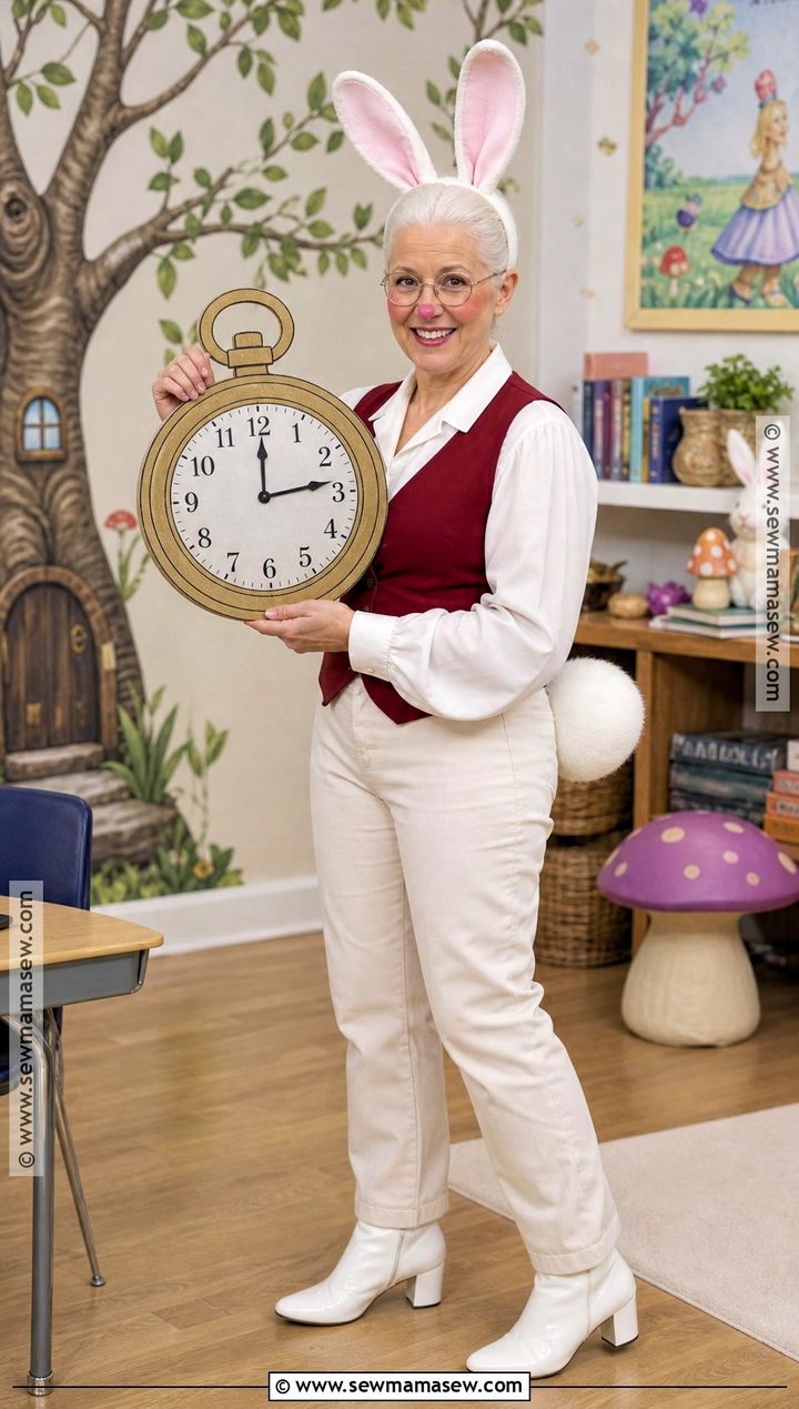 White Rabbit Costume - 30 easy book character costumes for teachers