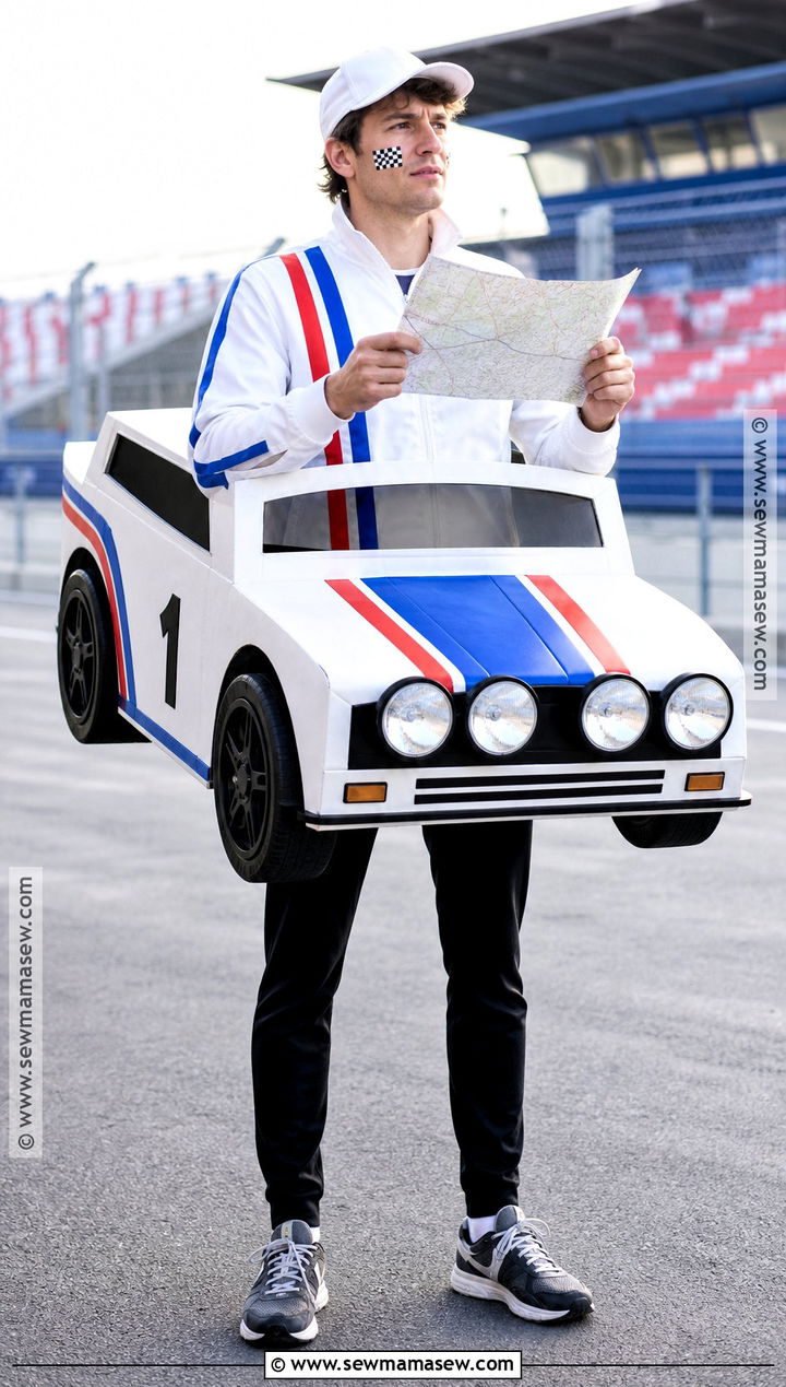 White Rally Car Costume - 30 car costume ideas
