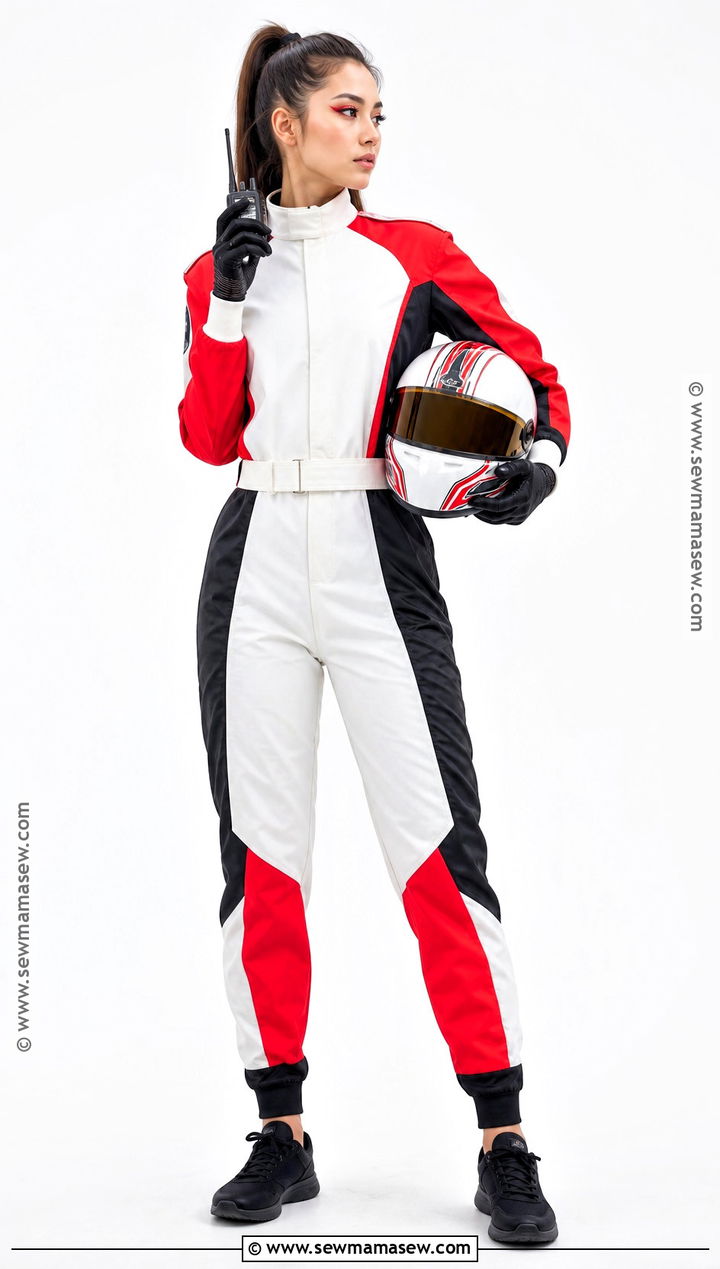 White Red And Black F1 Driver Costume - 30 F1 Halloween Costume Ideas for Women
