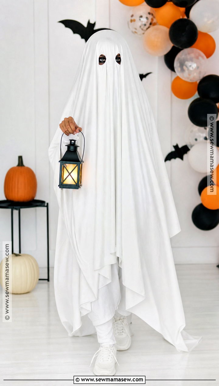 White Sheet Ghost Costume - 40 low effort halloween costume ideas