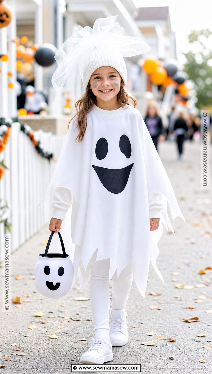 White Sheet Ghost Costume With Sneakers - 40 kids costumes