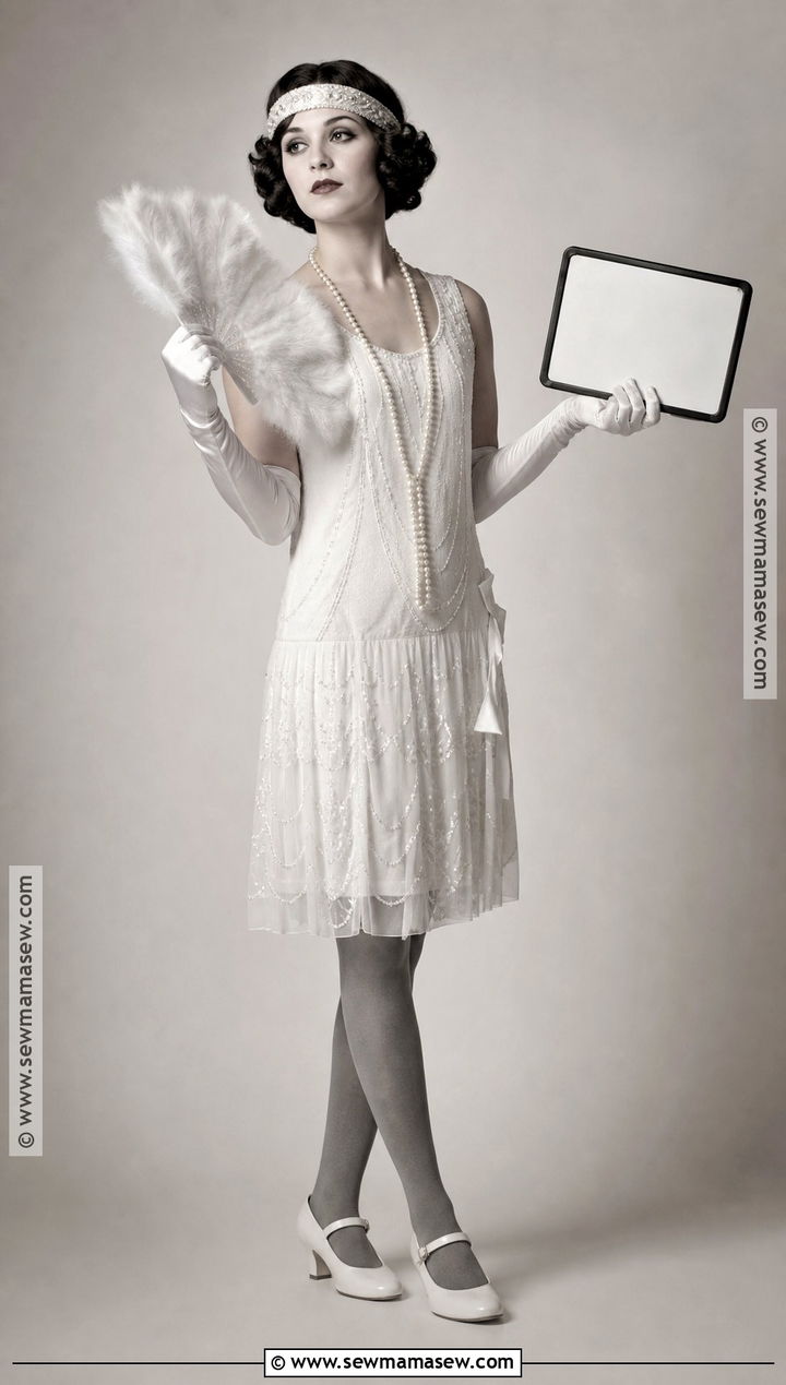 White Silent Film Star Costume With Vintage Dress - 30 white costume ideas for women