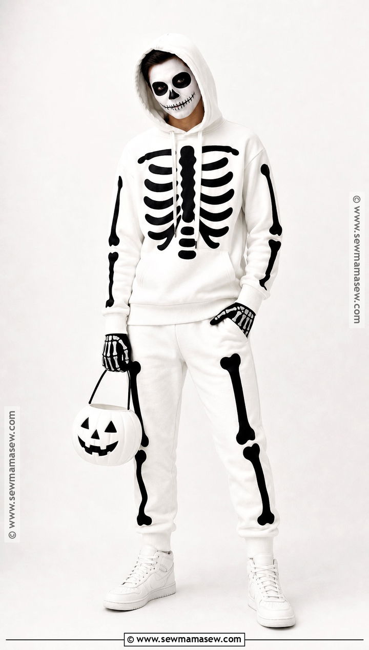 White Skeleton Halloween Costume - 35 white halloween costume ideas