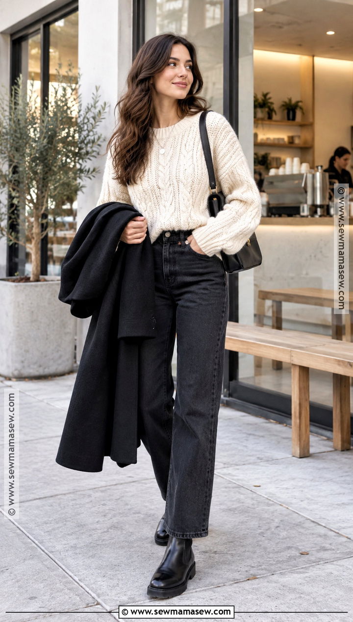 White Sweater And Black Jeans Outfit - 20 the neighbourhood sweater weather ideas
