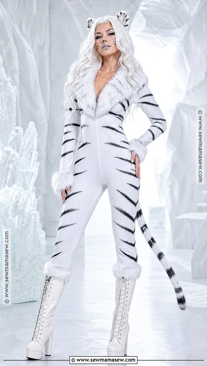 White Tiger Costume With Faux Fur - 30 tiger halloween costume ideas for women