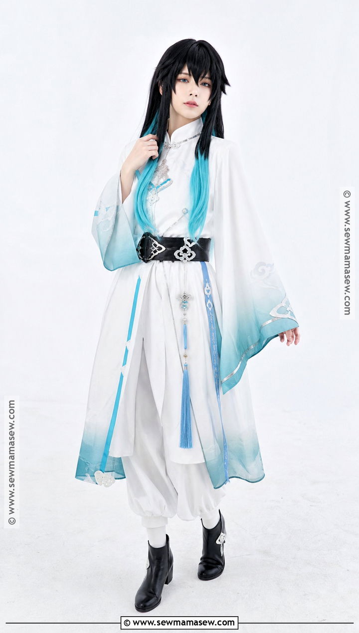 White Tokito Cosplay With Teal Gradient - 35 tokito cosplay ideas