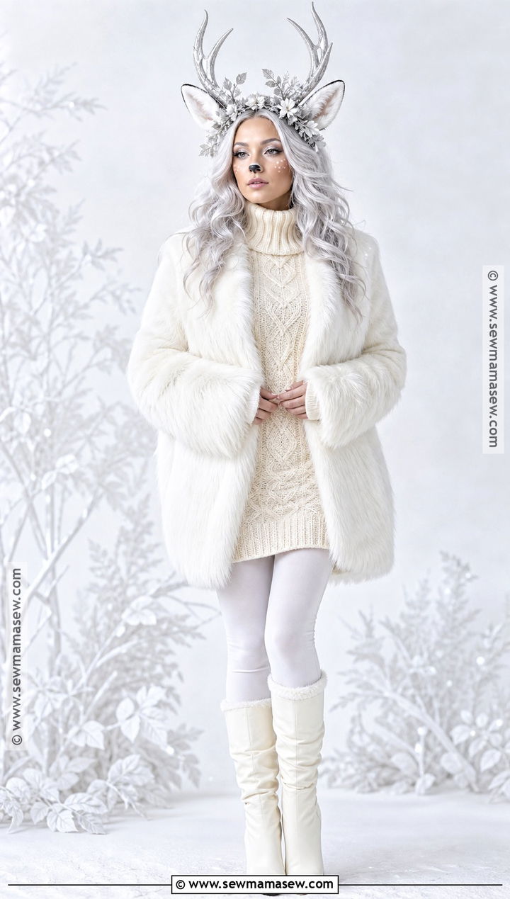 White Winter Deer Costume - 30 Cute Deer Costume Ideas