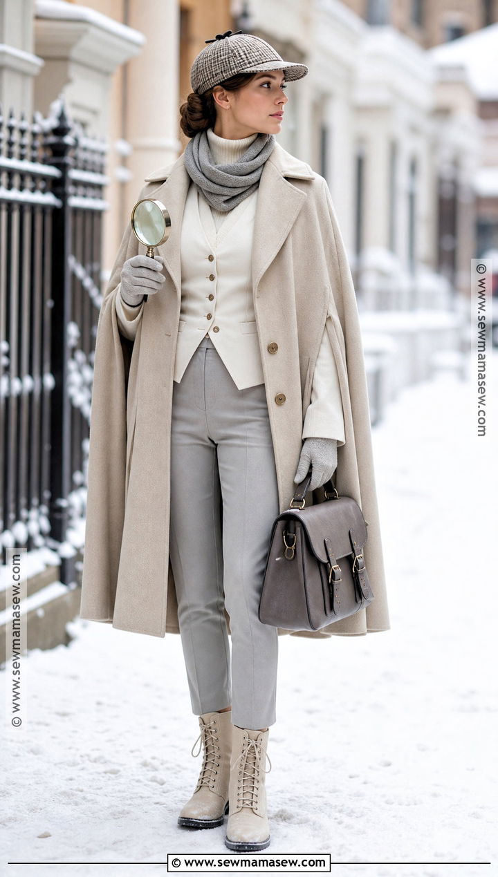 White Winter Sherlock Holmes Costume - 30 Sherlock Holmes Costume Ideas for Women