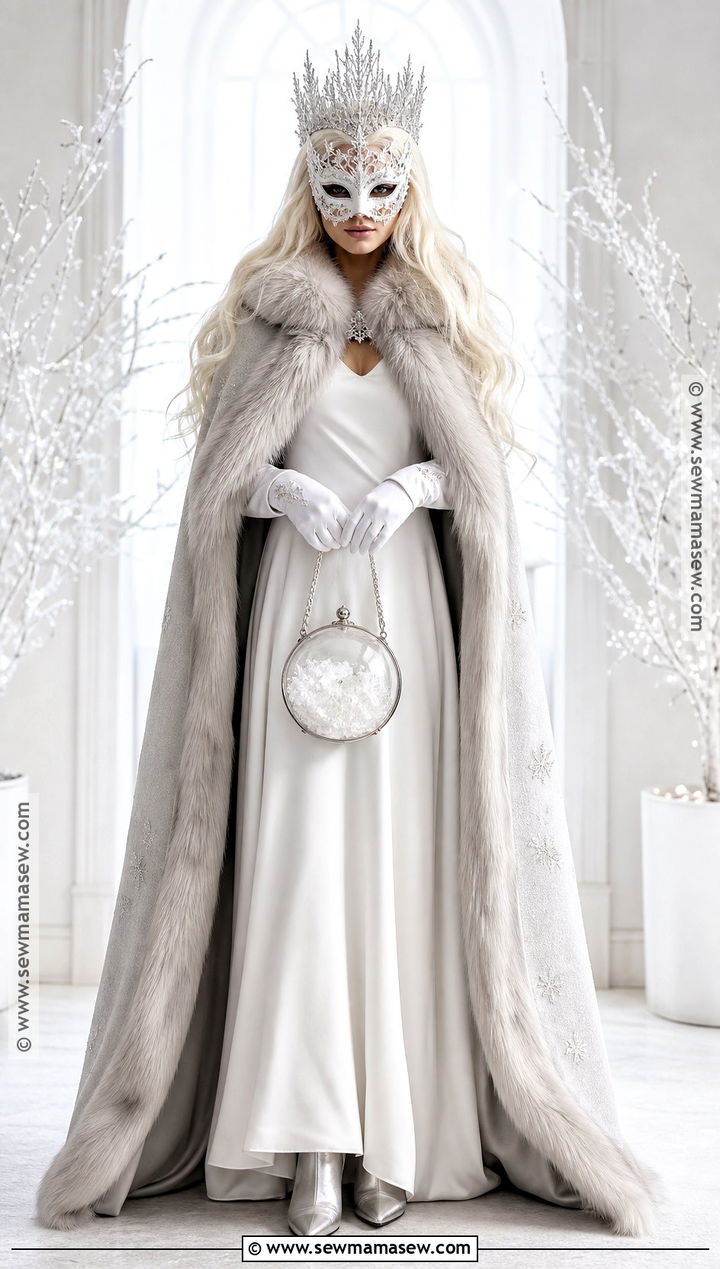 White Winter Witch Mask Costume - 30 witch mask ideas