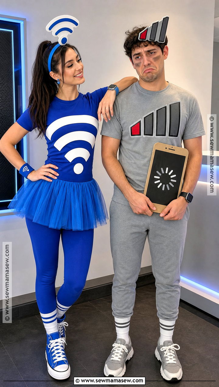 Wi Fi And No Signal Couple Costume - 30 couple costumes funny