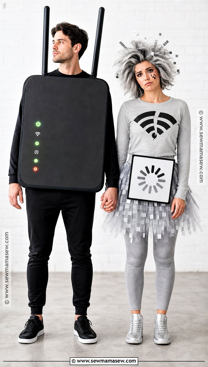 Wi Fi Router And Lost Connection Couples Costume - 40 unique couples halloween costume ideas