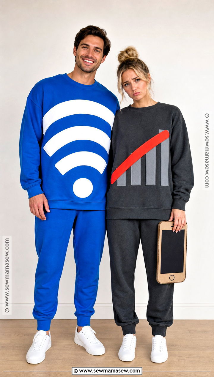Wi Fi Signal And No Service Couple Costume - 35 funny halloween costumes for couples