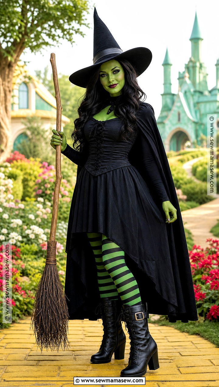 Wicked Witch Costume With Green Makeup - 30 Villain Costume Ideas