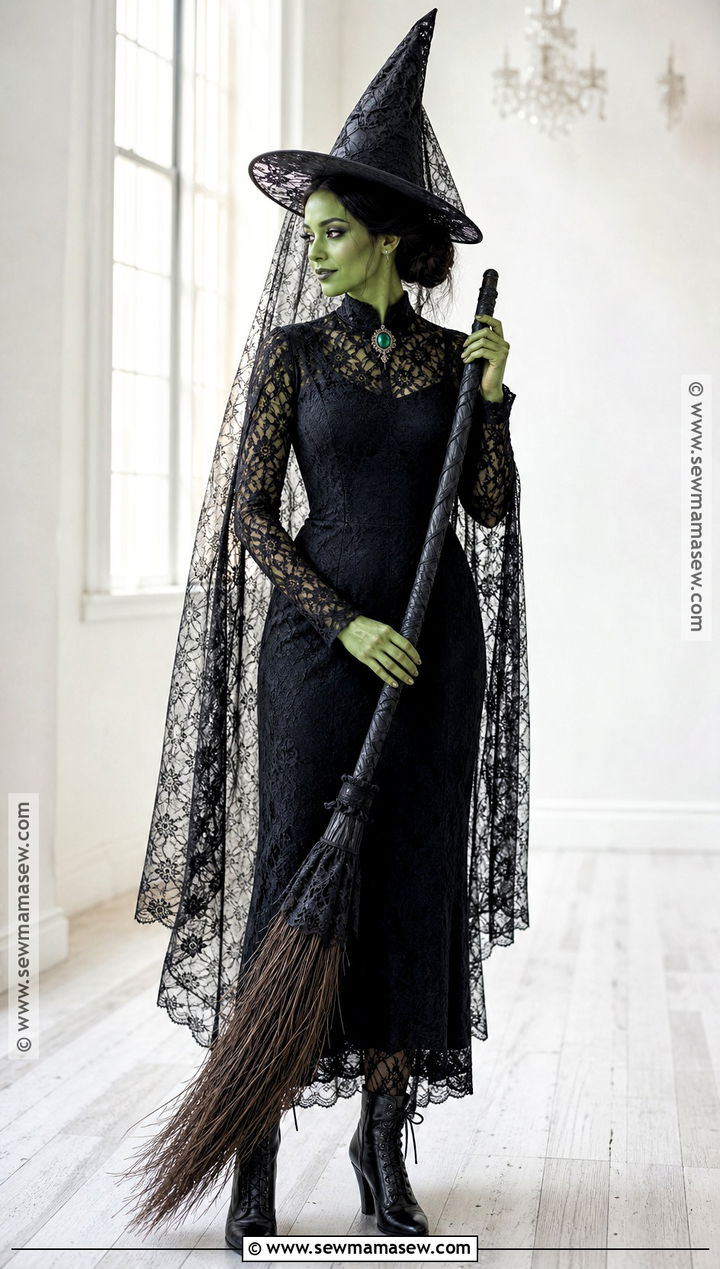Wicked Witch Costume With Lace Dress - 30 bad witch wizard of oz costume ideas