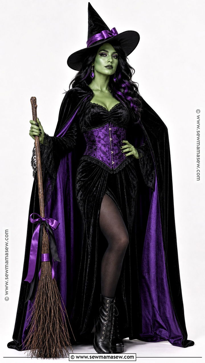 Wicked Witch Costume With Purple Details - 30 bad witch wizard of oz costume ideas
