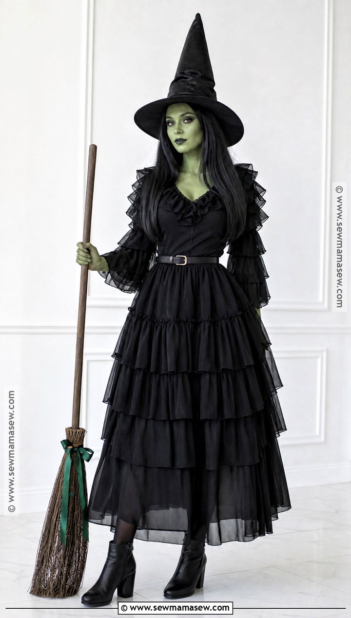 Wicked Witch Costume With Ruffled Dress - 30 bad witch wizard of oz costume ideas