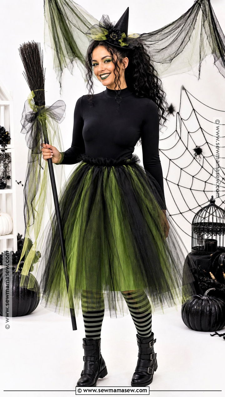 Wicked Witch Costume With Tulle Skirt - 30 bad witch wizard of oz costume ideas