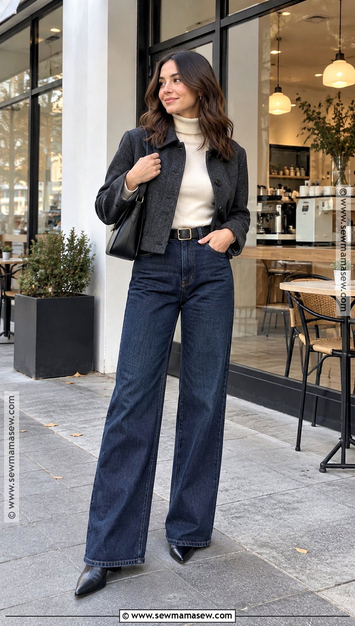 Wide Leg Jeans And Turtleneck Outfit - 15 fashion trends autumn 2026