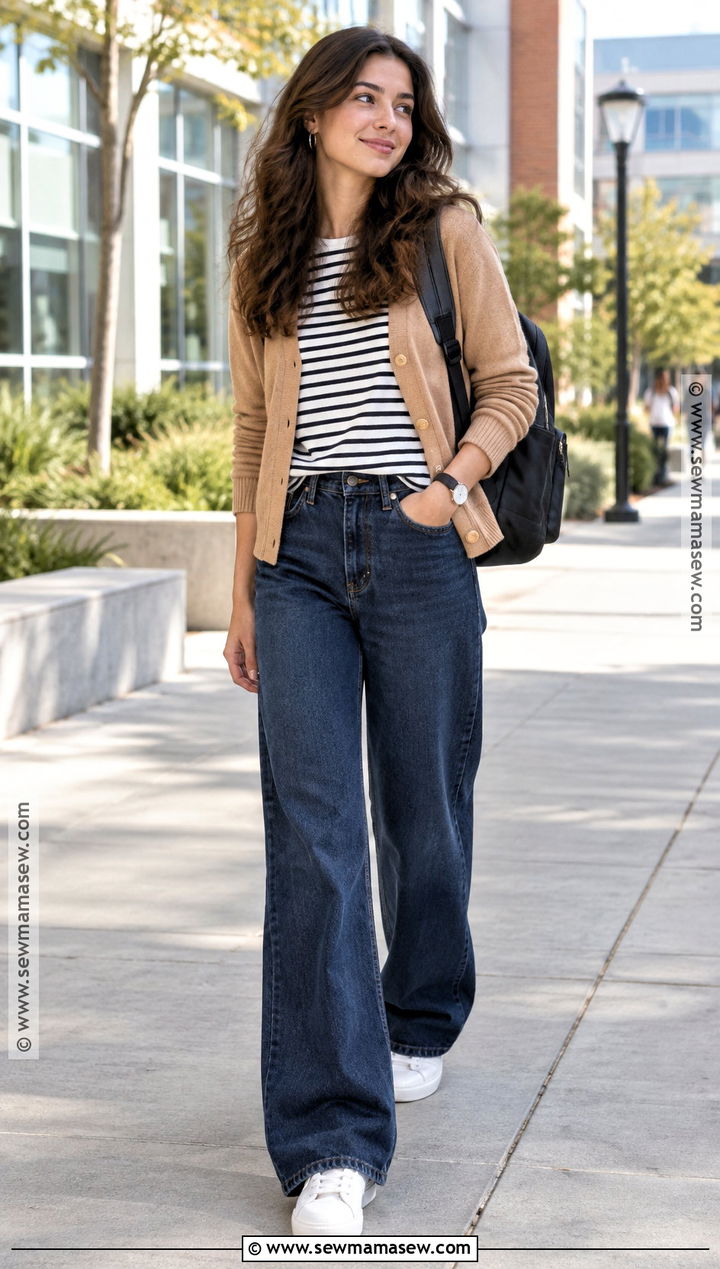 Wide Leg Jeans Back To School Outfit - 20 Back To School Outfits Modest