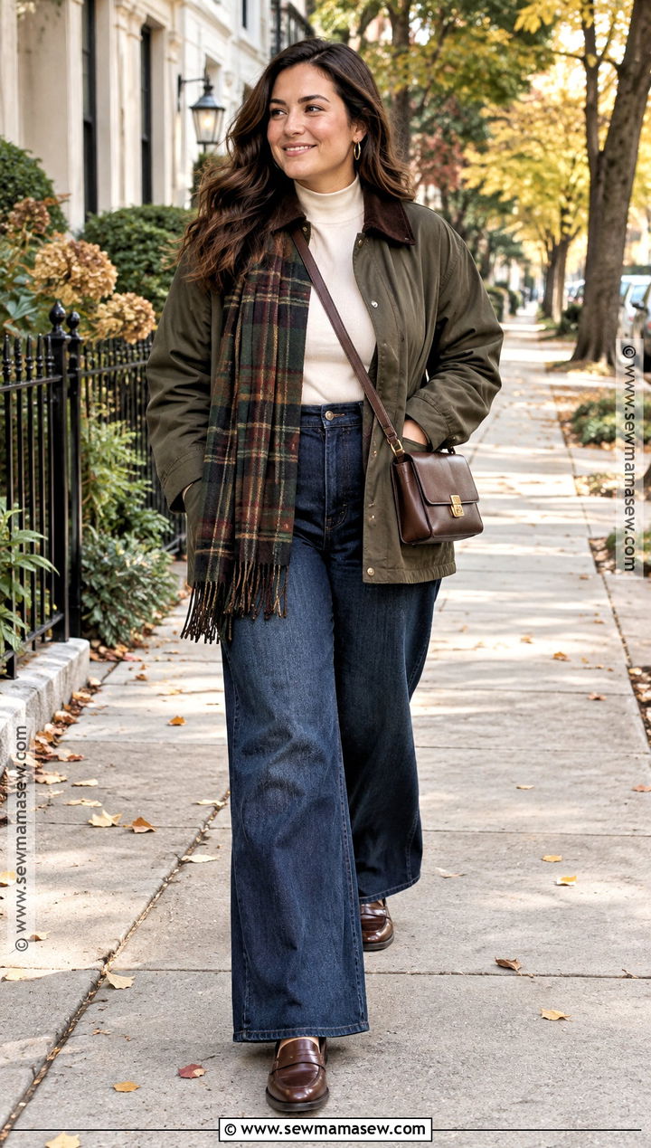 Wide Leg Jeans and Barn Jacket Fall Outfit - 15 outfit inspo fall ideas 2026