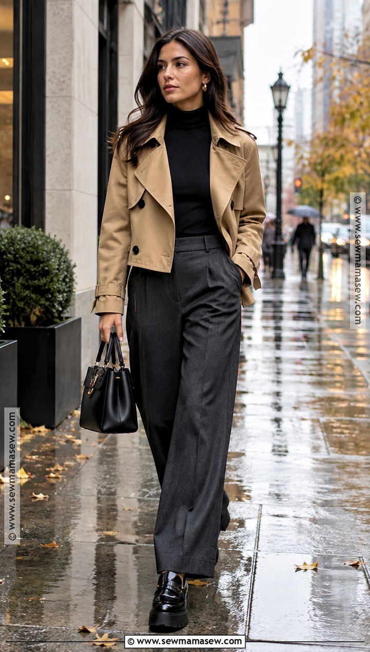 Wide Leg Pants Rainy Fall Outfit - 25 rainy fall outfit ideas