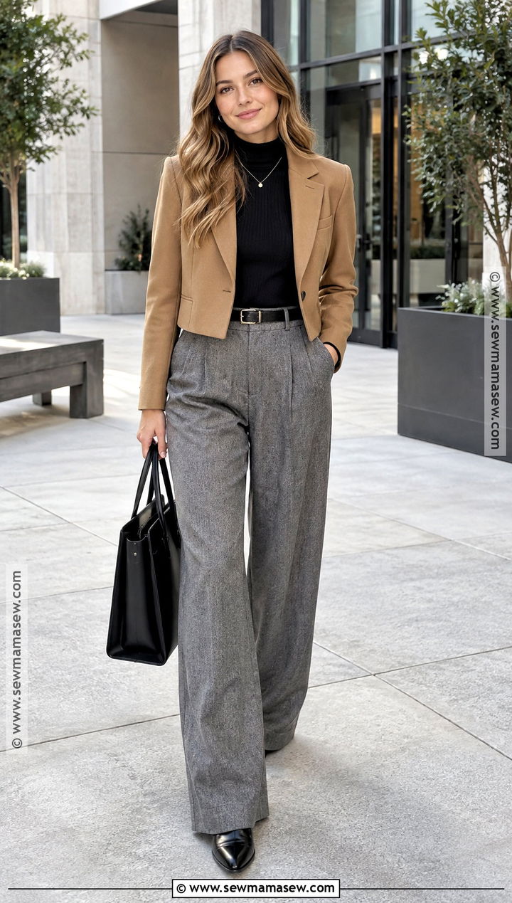Wide Leg Trouser Fall Outfit - 20 Fall Fashions Ideas